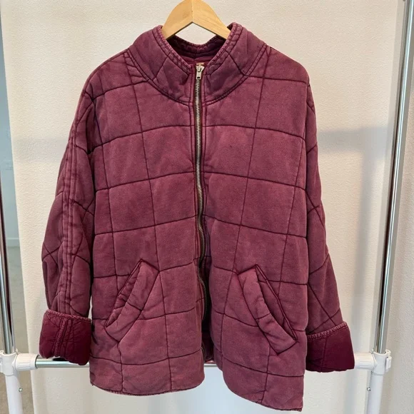 Free People Dolman Quilted Jacket - Fig Sorbet - Picture 2 of 6